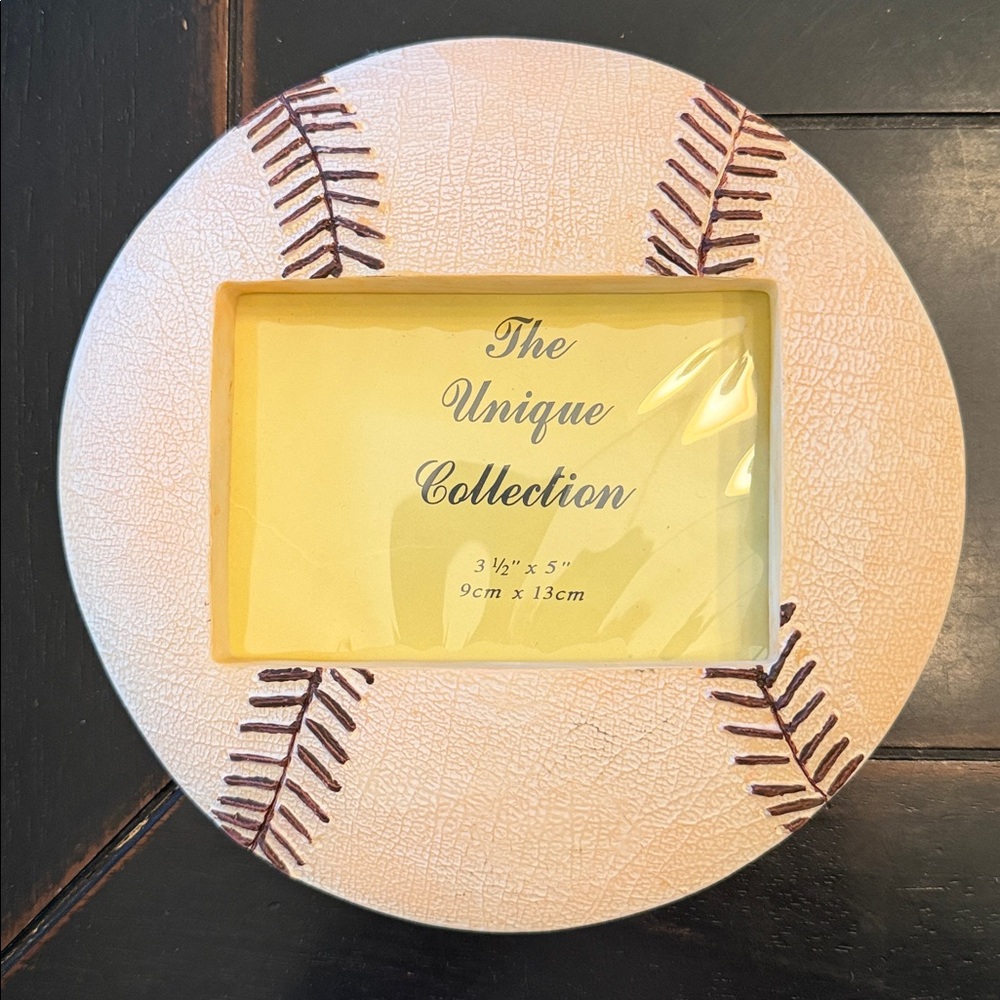 Baseball Picture Frame - Cream and Brown